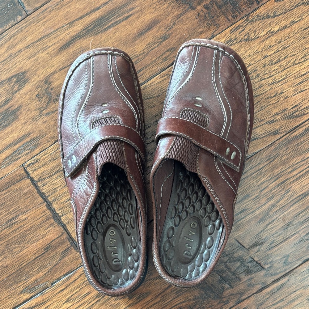 Brown Leather Slip-On Shoes